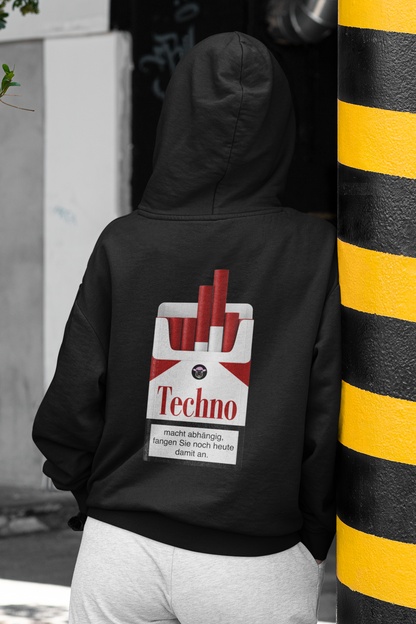 Addiction to Techno | Heavy cotton oversized hoodie | Backprint