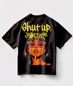 AVE | SHUT UP | Heavy Cotton oversized T-Shirt | Backprint