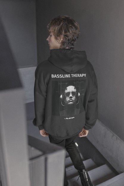 BASSLINE THERAPY | Heavy Cotton oversized Hoodie | Backprint