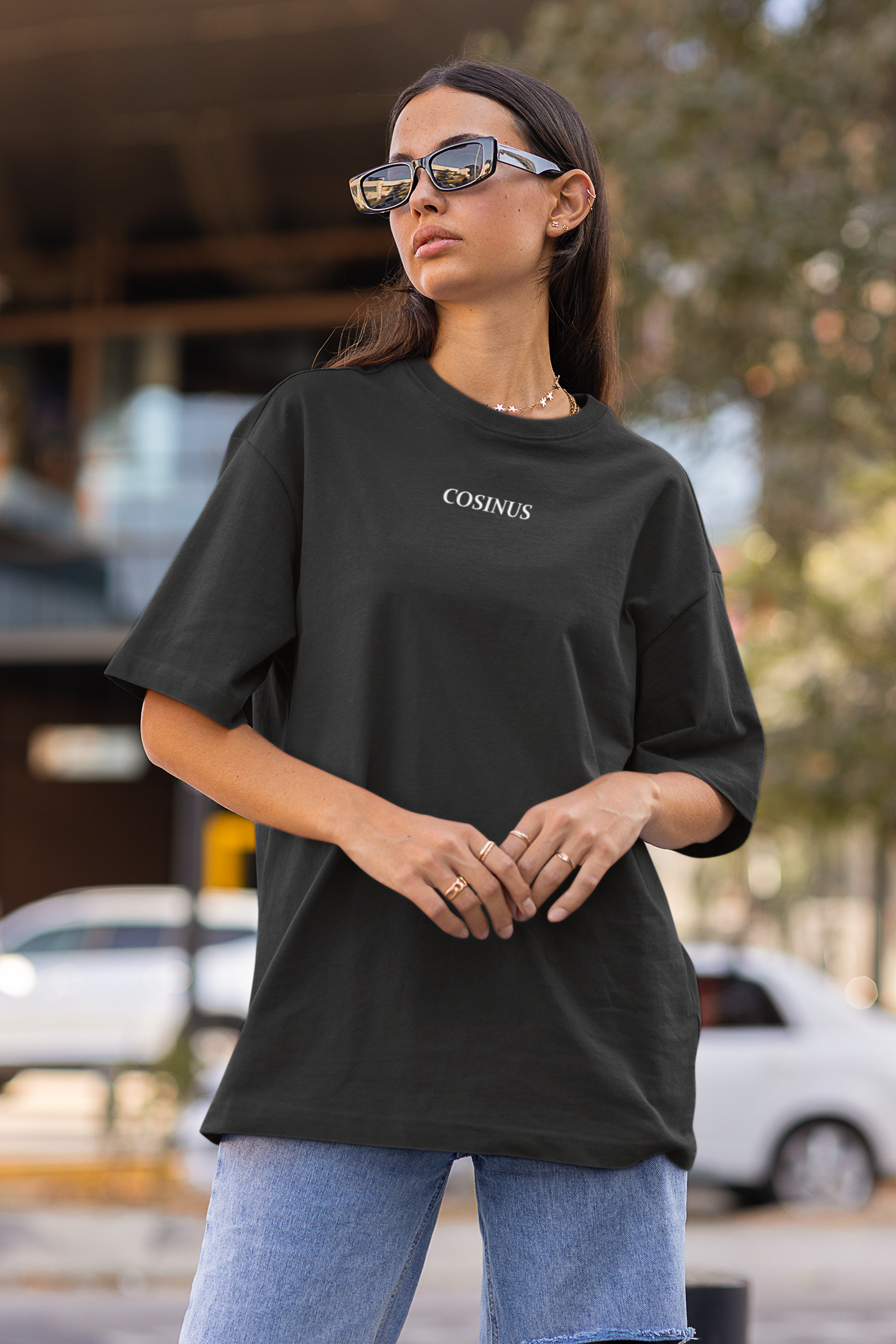 COSINE | Heavy &amp; Washed oversized T-Shirt | Front &amp; back print