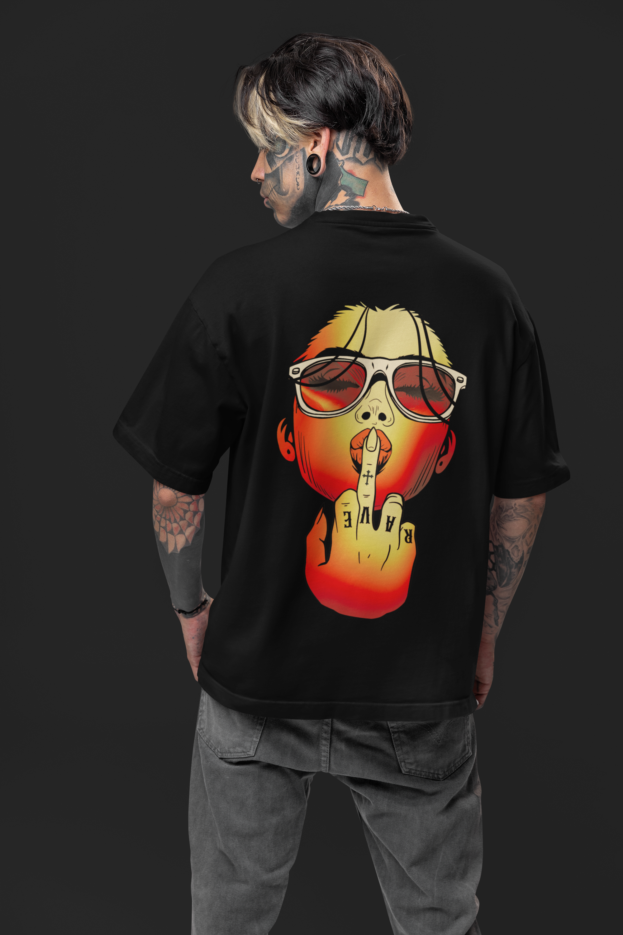 FCK IT - RAVE IT | Heavy Cotton oversized T-Shirt | Backprint