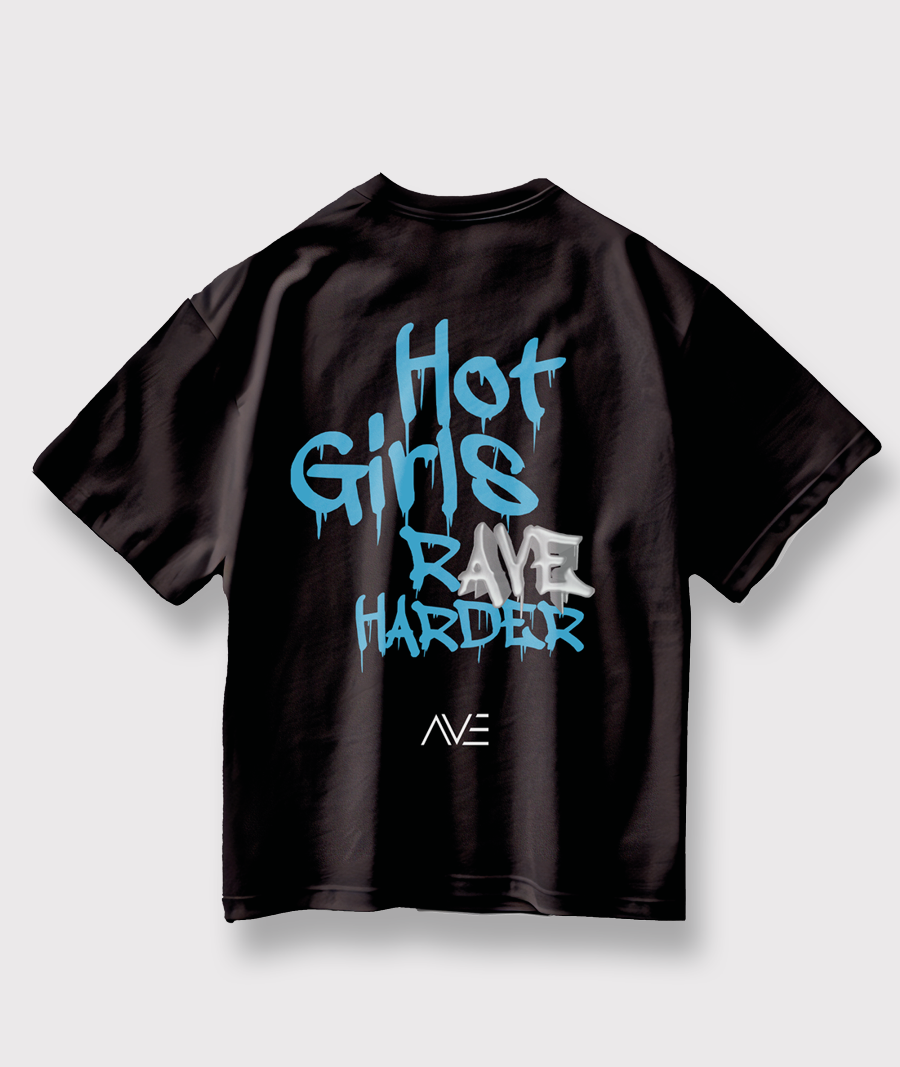 AVE | HOT GIRLS | Heavy Cotton oversized T-Shirt | Backprint