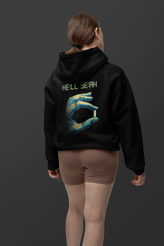 HE:LL YE:AH | Heavy Cotton oversized Hoodie | Backprint
