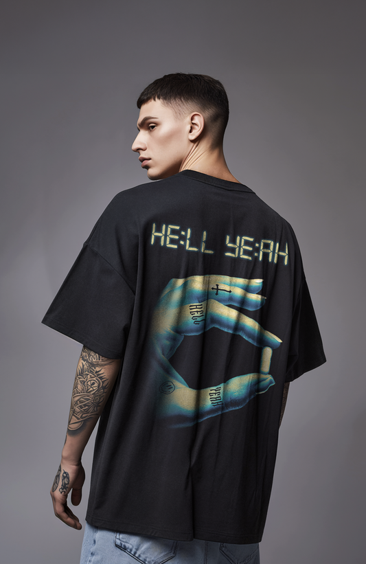 HE:LL YE:AH | Heavy Cotton oversized T-Shirt | Backprint