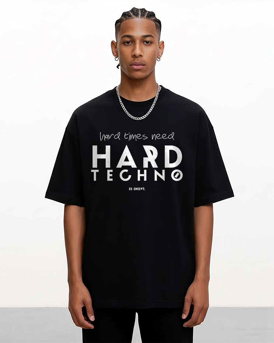 HARD TECHNO | Heavy Cotton oversized T-Shirt | Frontprint