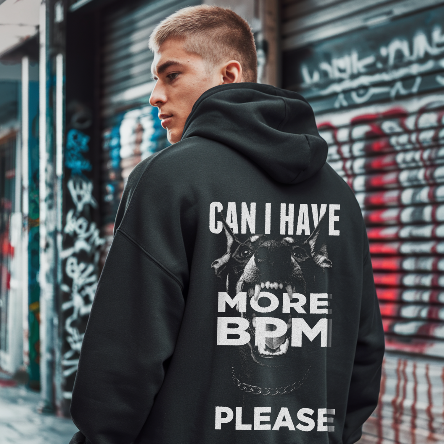 MORE BPM | Heavy Cotton oversized Hoodie | Backprint