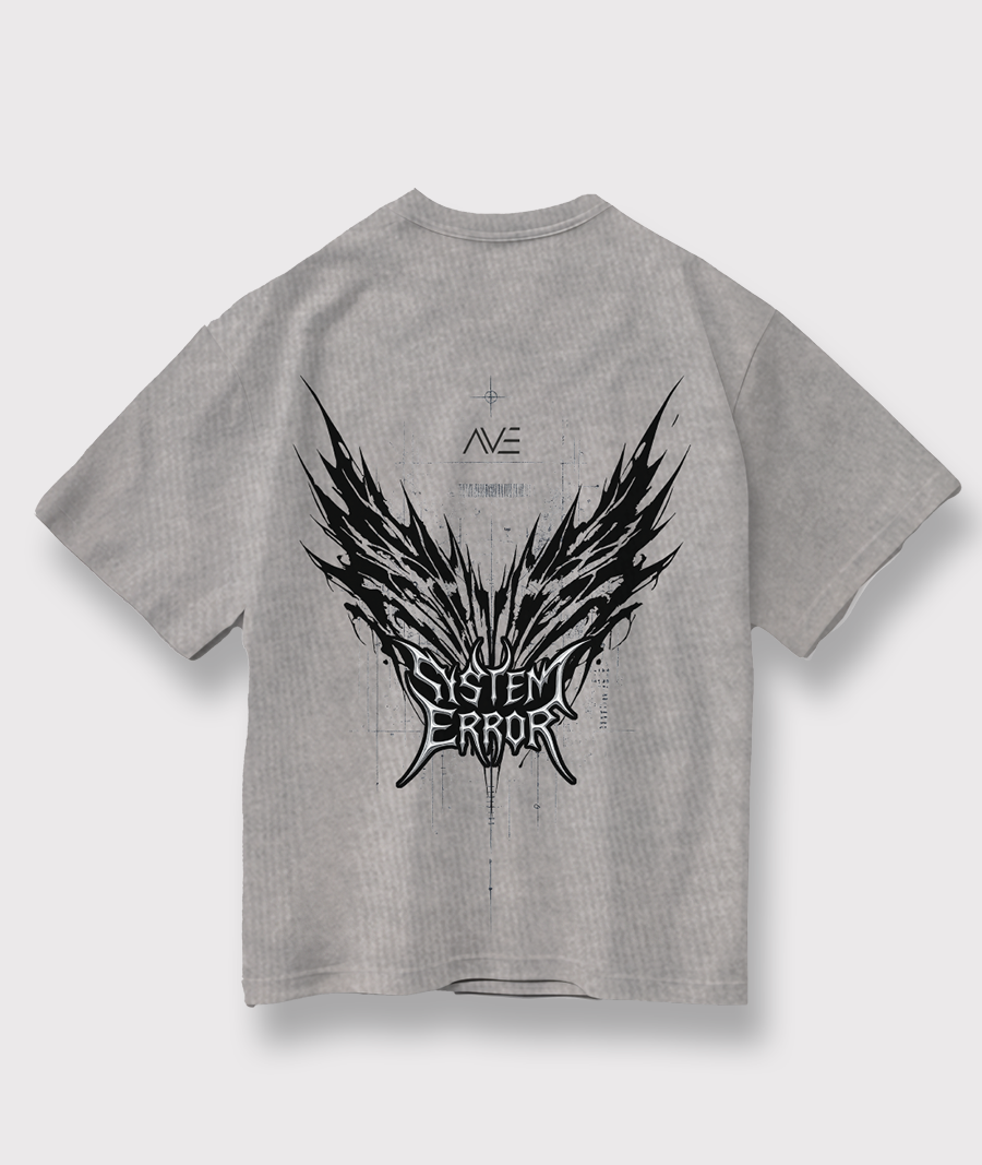 AVE | SYSTEM ERROR | Heavy Cotton Oversized T-Shirt | Backprint