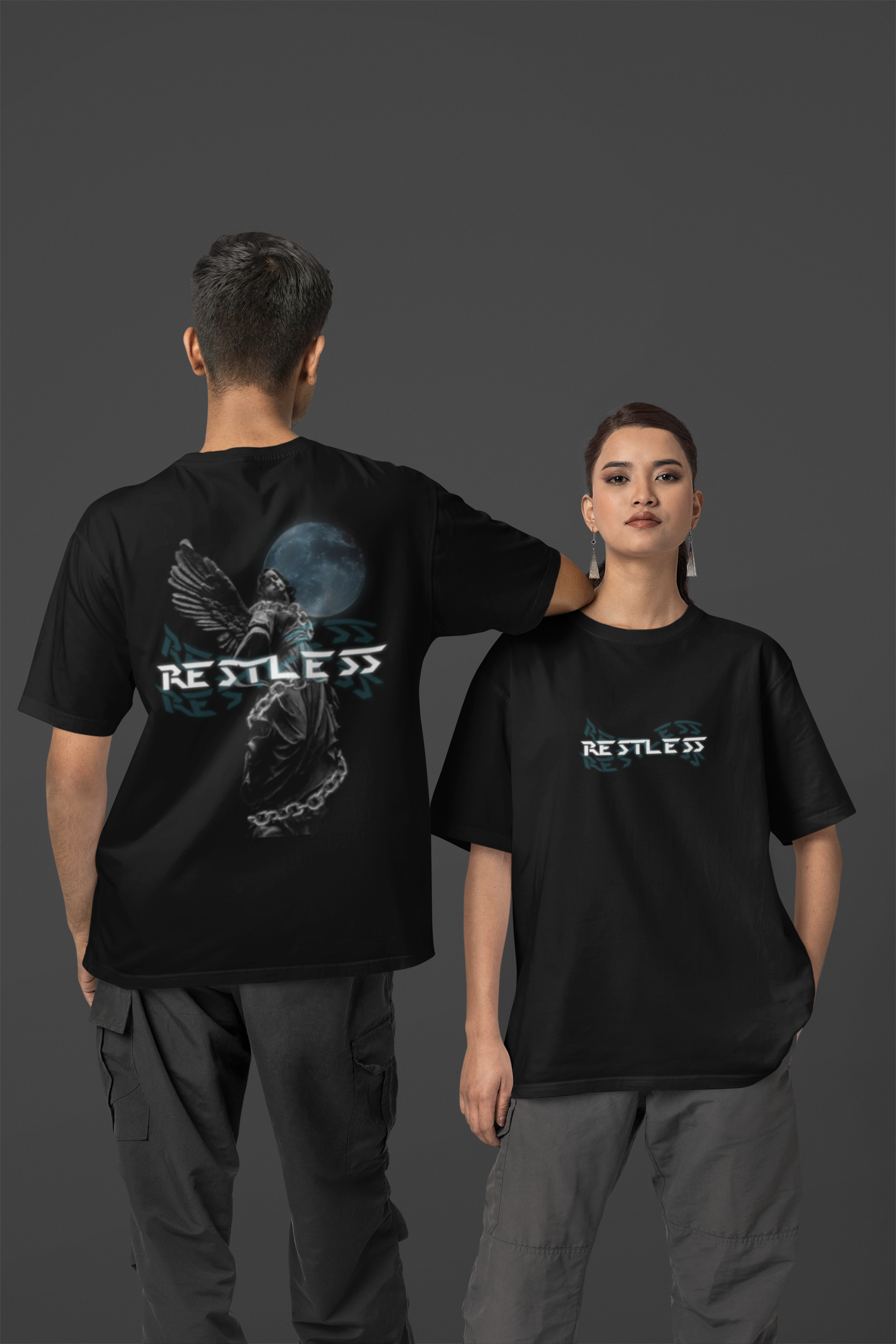 RESTLESS | Heavy Cotton oversized T-Shirt | Front- & Backprint