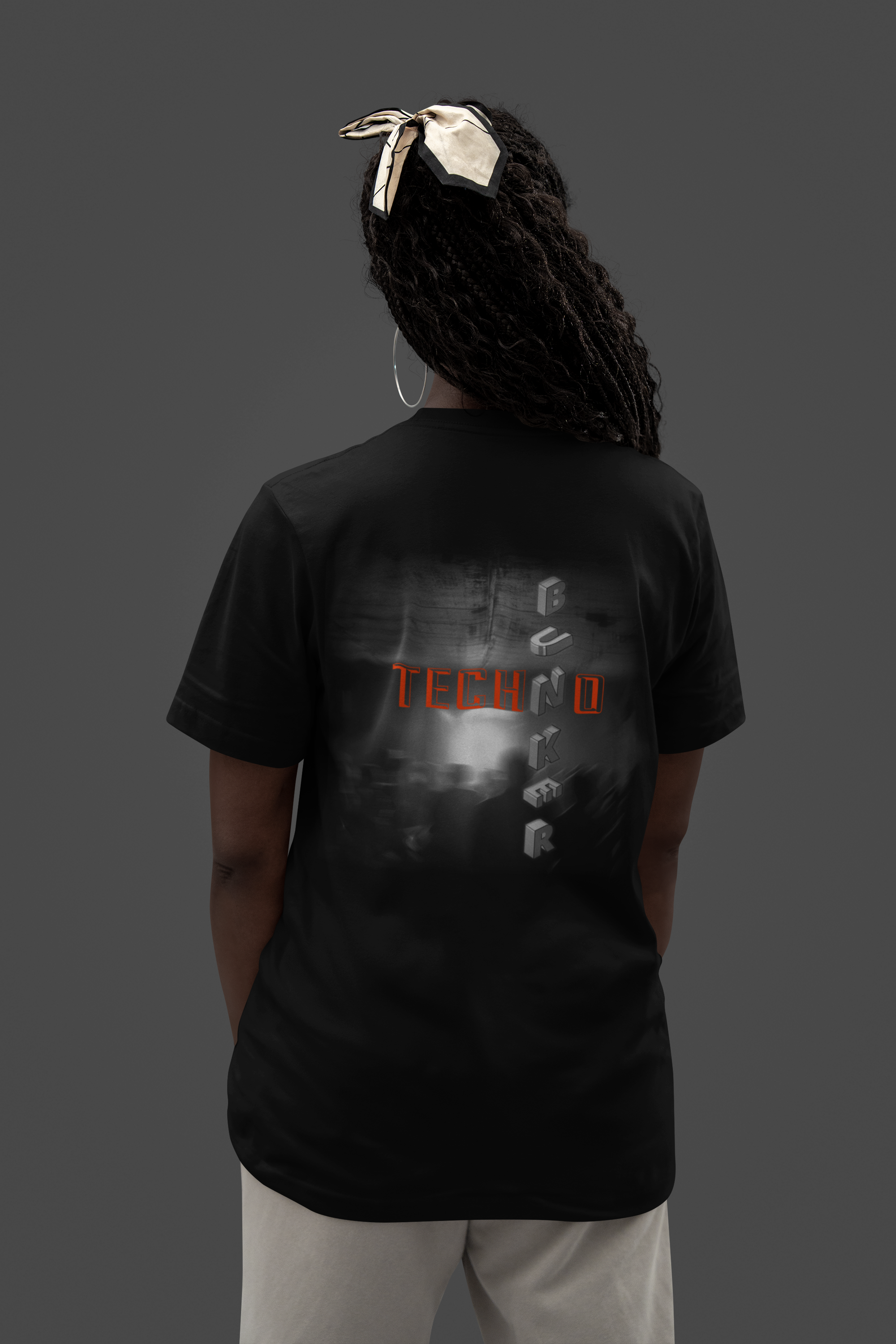 TECHNO BUNKER | Heavy Cotton oversized T-Shirt | Backprint