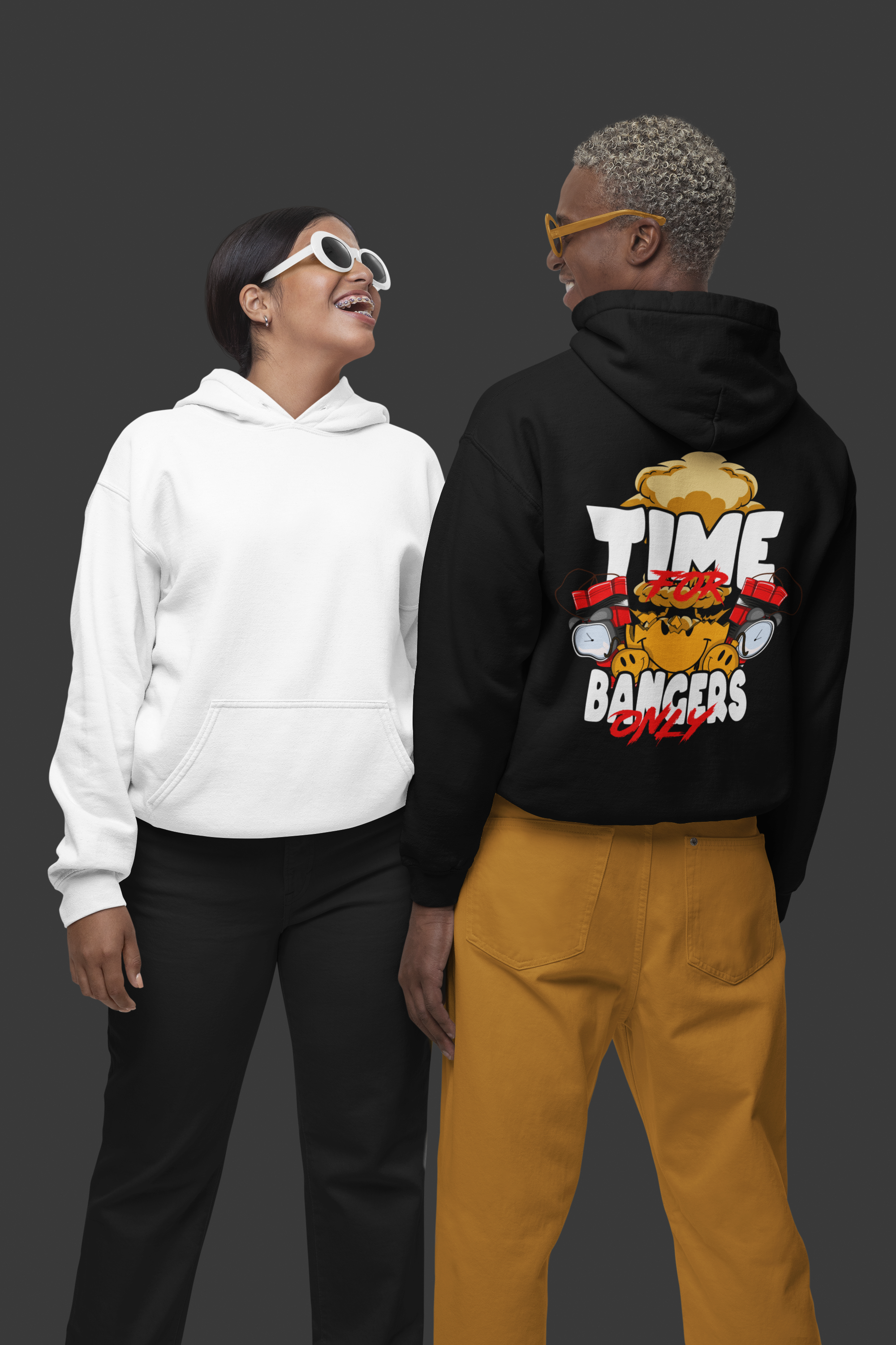 TIME FOR BANGERS ONLY | Heavy Cotton oversized Hoodie | Backprint