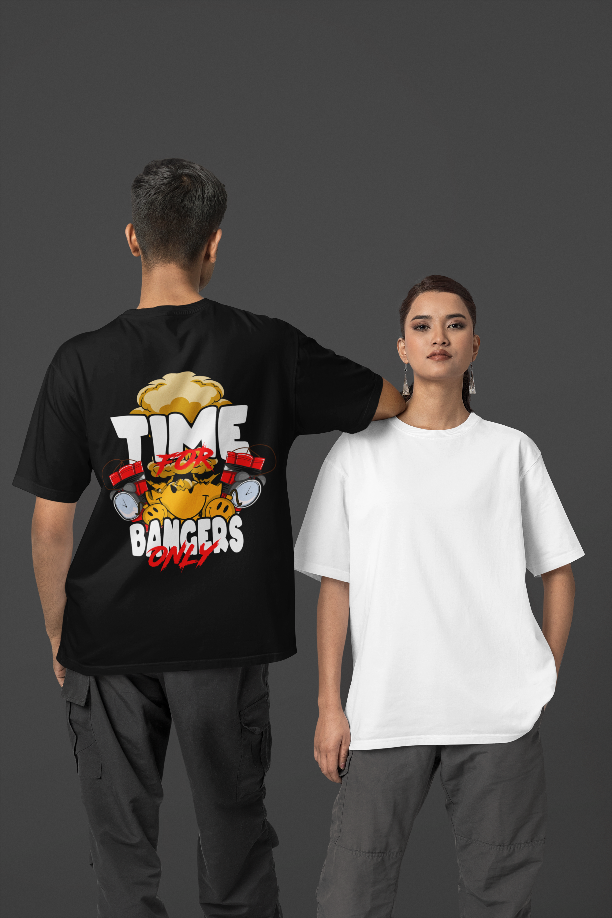 TIME FOR BANGERS ONLY | Heavy Cotton oversized T-Shirt | Backprint