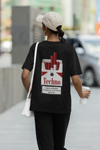 ADDICTION TO TECHNO | Heavy Cotton oversized T-Shirt | Backprint
