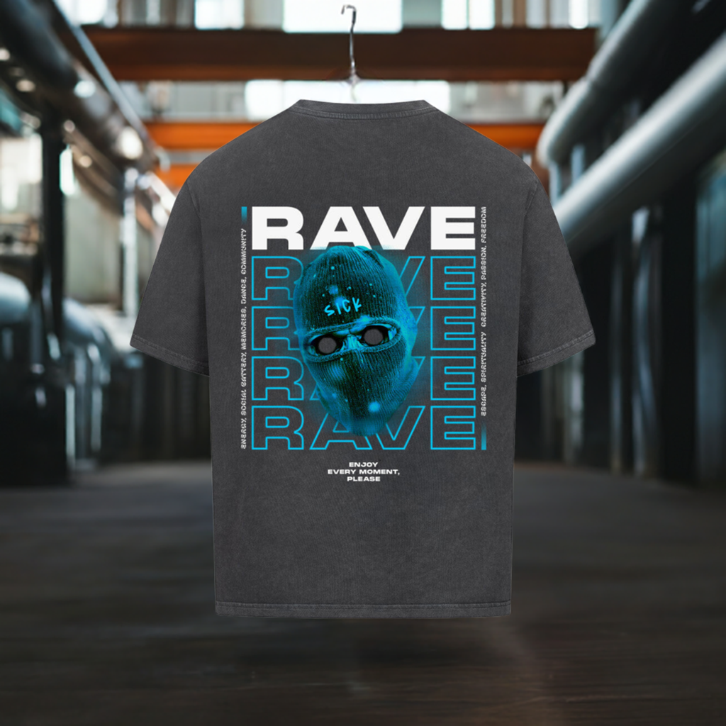 SICK RAVE | Heavy Cotton oversized T-Shirt | Backprint